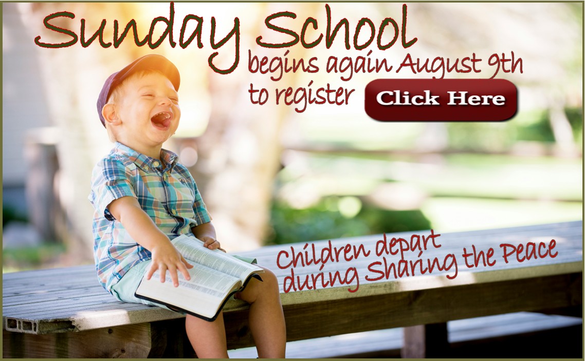 Sunday School Begins Aug 9 with Registration Link